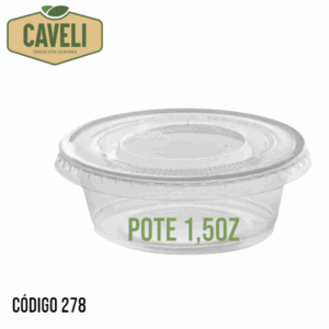 POTE CON TAPA 1.5 OZ 50 UNIDADES - Distribuidora Caveli