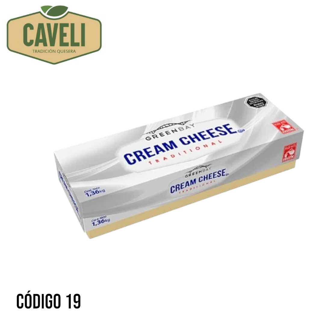 CREAM CHEESE GREEN BAY 1.36 KG CAJA 10 UNIDADES - Distribuidora Caveli