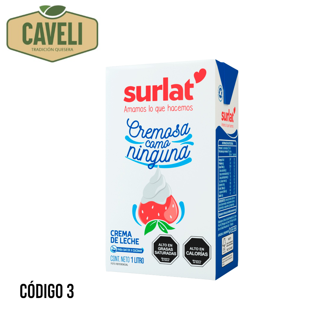 CREMA SURLAT UHT LITRO CAJA 12 LITROS - Distribuidora Caveli