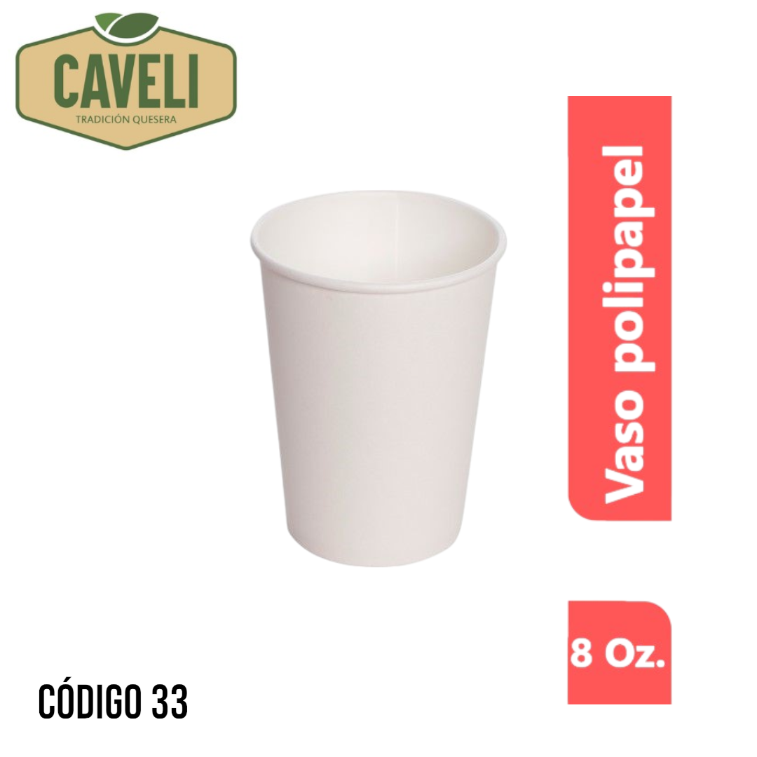 VASO BLANCO UNA CAPA 8 OZ MANGA 50 UNIDADES CAJA 20 MANGAS 1000UNIDADES - Distribuidora Caveli