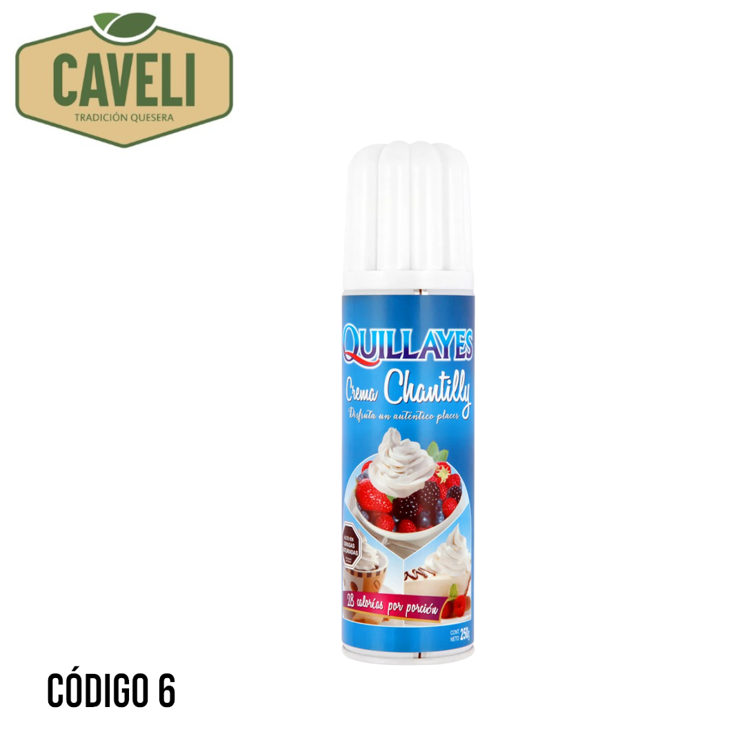 CREMA CHANTILLY LATA QUILLAYES 250 GRS DISPLAY 12 UNIDADES - Distribuidora Caveli