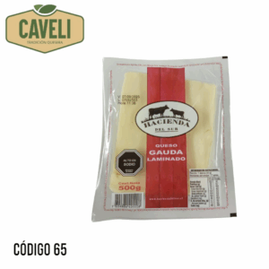 QUESO GOUDA LAMINADO LA HACIENDA 500 GRS ORDEÑA ARGENTINA CAJA 10 KILOS 20 UNIDADES - Distribuidora Caveli