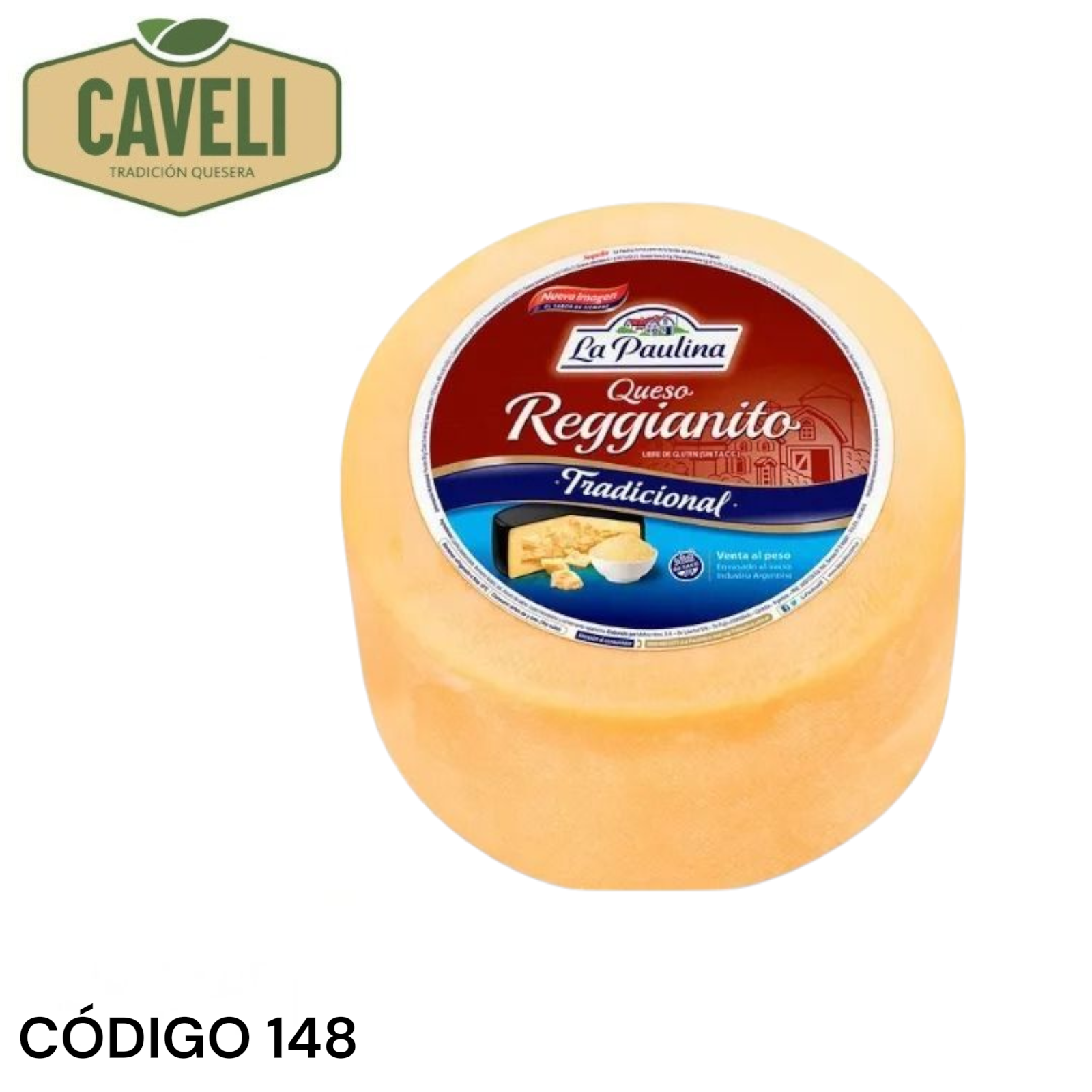 QUESO REGGIANITO LA PAULINA PIEZA APP. 7.5 KG CAJA APP. 15 KG 2 UNIDADES - Distribuidora Caveli