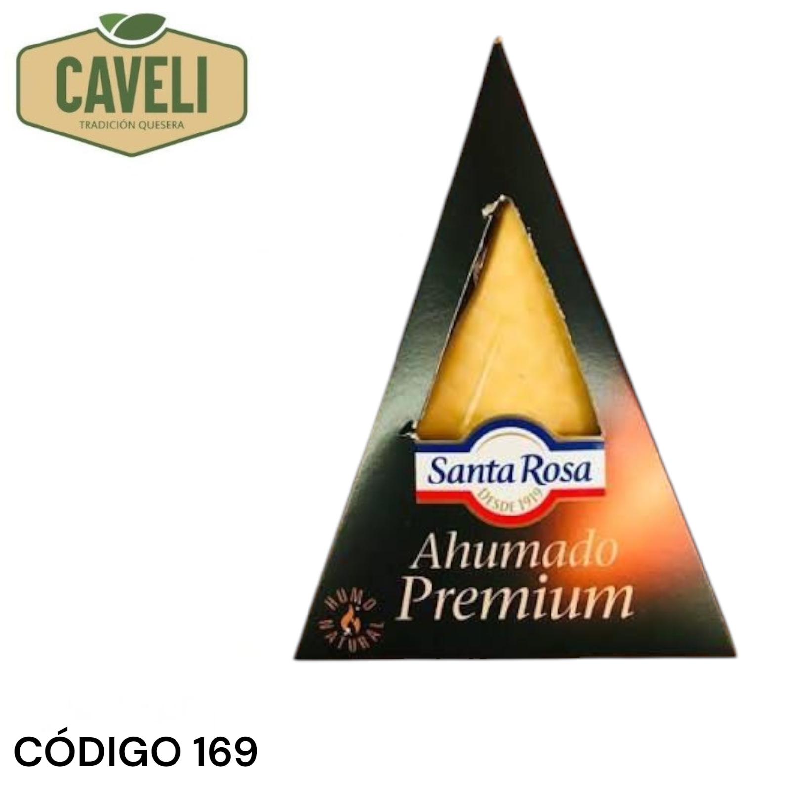 QUESO AHUMADO SANTA ROSA CUÑA 100 GRS CAJA 10 UNIDADES - Distribuidora Caveli