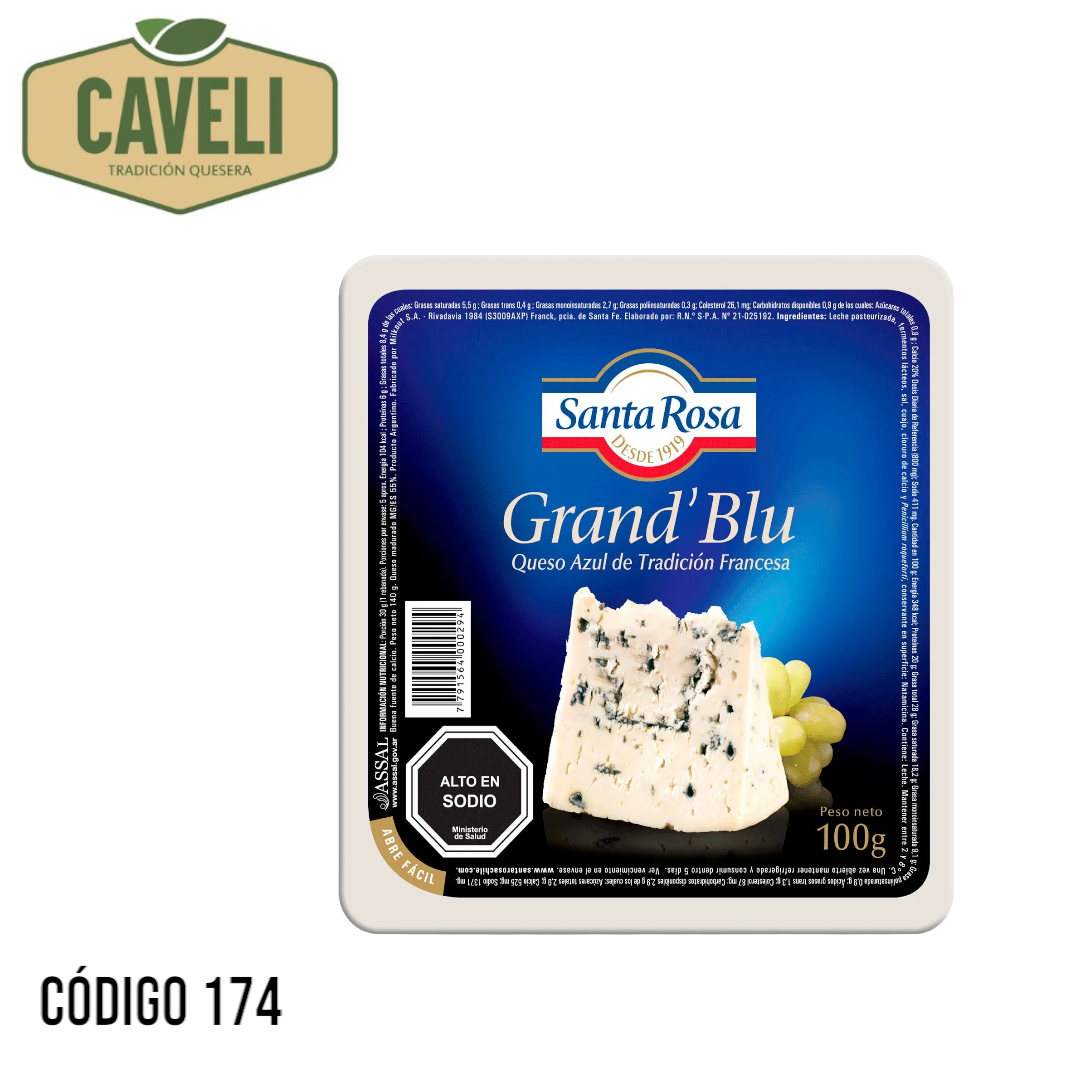 QUESO AZUL SANTA ROSA 100 GRS CAJA 12 UNIDADES POR ENCARGO - Distribuidora Caveli