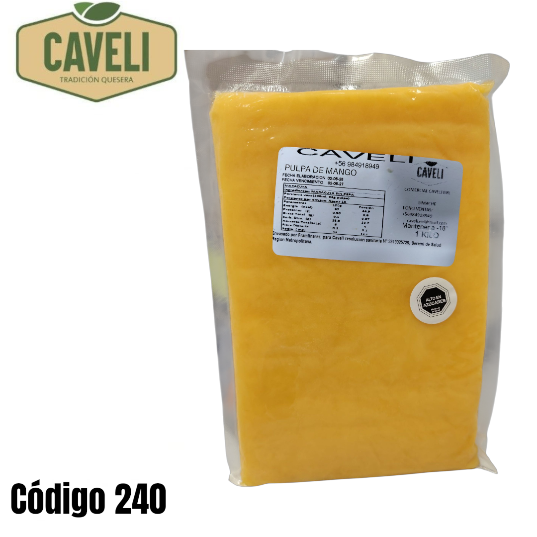 PULPA MANGO BOLSA 1 KILO CAJA 10 KILOS - Distribuidora Caveli