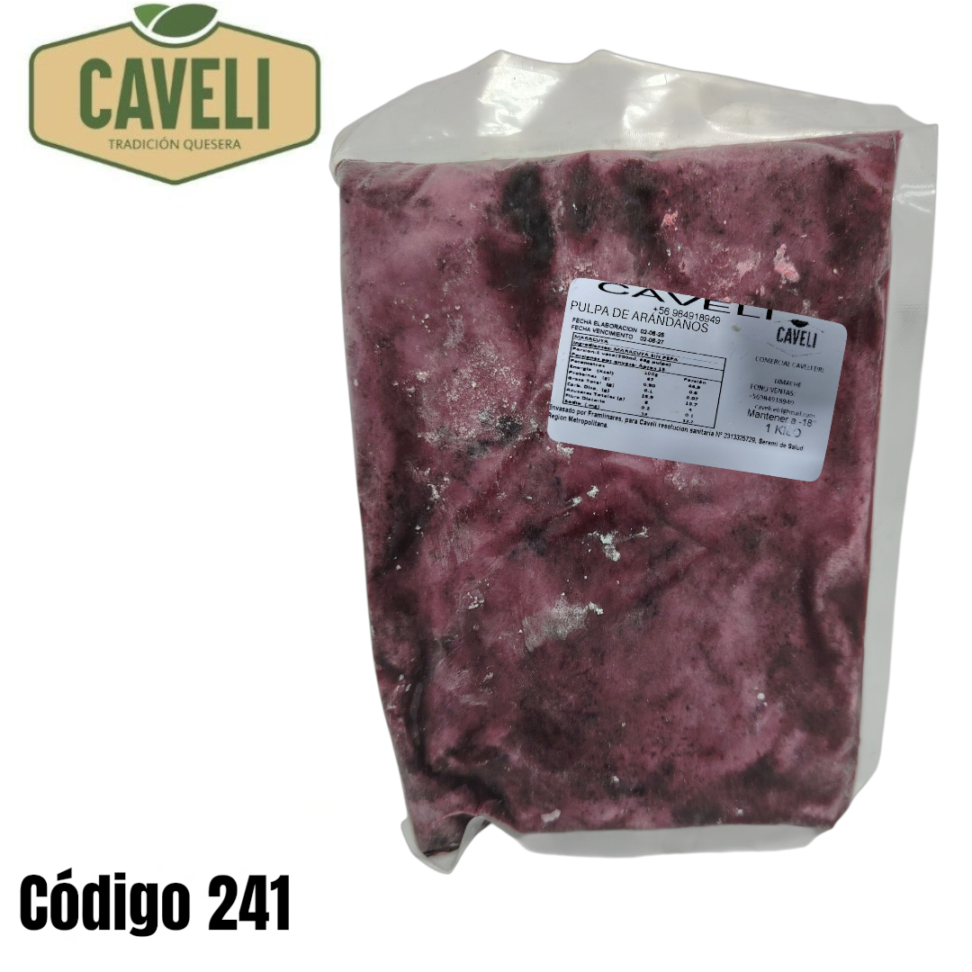 PULPA ARANDANO BOLSA 1 KILO CAJA 10 KILOS - Distribuidora Caveli