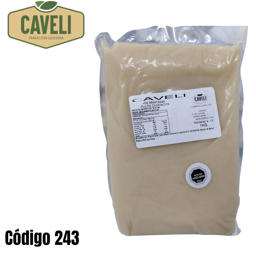 PULPA CHIRIMOYA BOLSA 1 KILO CAJA 10 KILOS - Distribuidora Caveli