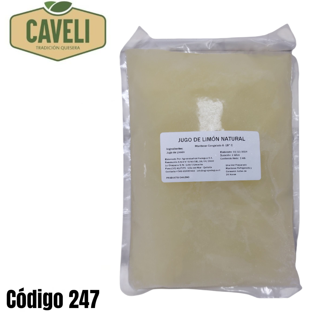 JUGO LIMÓN NATURAL BOLSA 1 KILO CAJA 10 KILOS - Distribuidora Caveli
