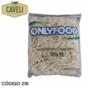 PAPAS PREFRITAS 10MM ONLY FOOD BOLSA 2,5 KILOS CAJA 10 KILOS 4 UNIDADES - Distribuidora Caveli