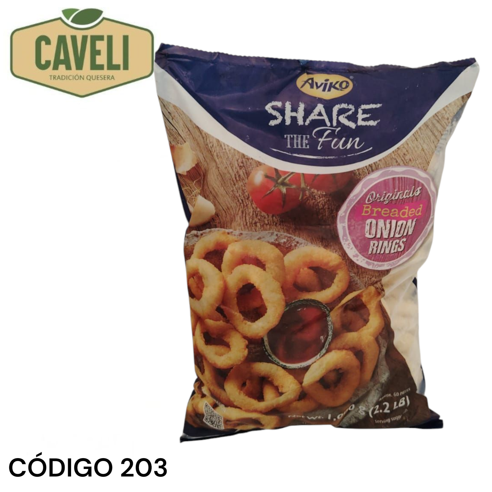 AROS DE CEBOLLA AVIKO BOLSA 1 KILO CAJA 6 UNIDADES - Distribuidora Caveli