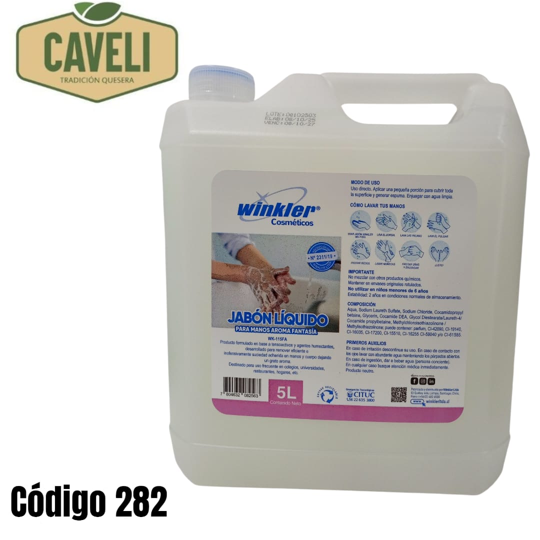 Jabón Líquido para Tocador Bidón 5 Litros - Distribuidora Caveli