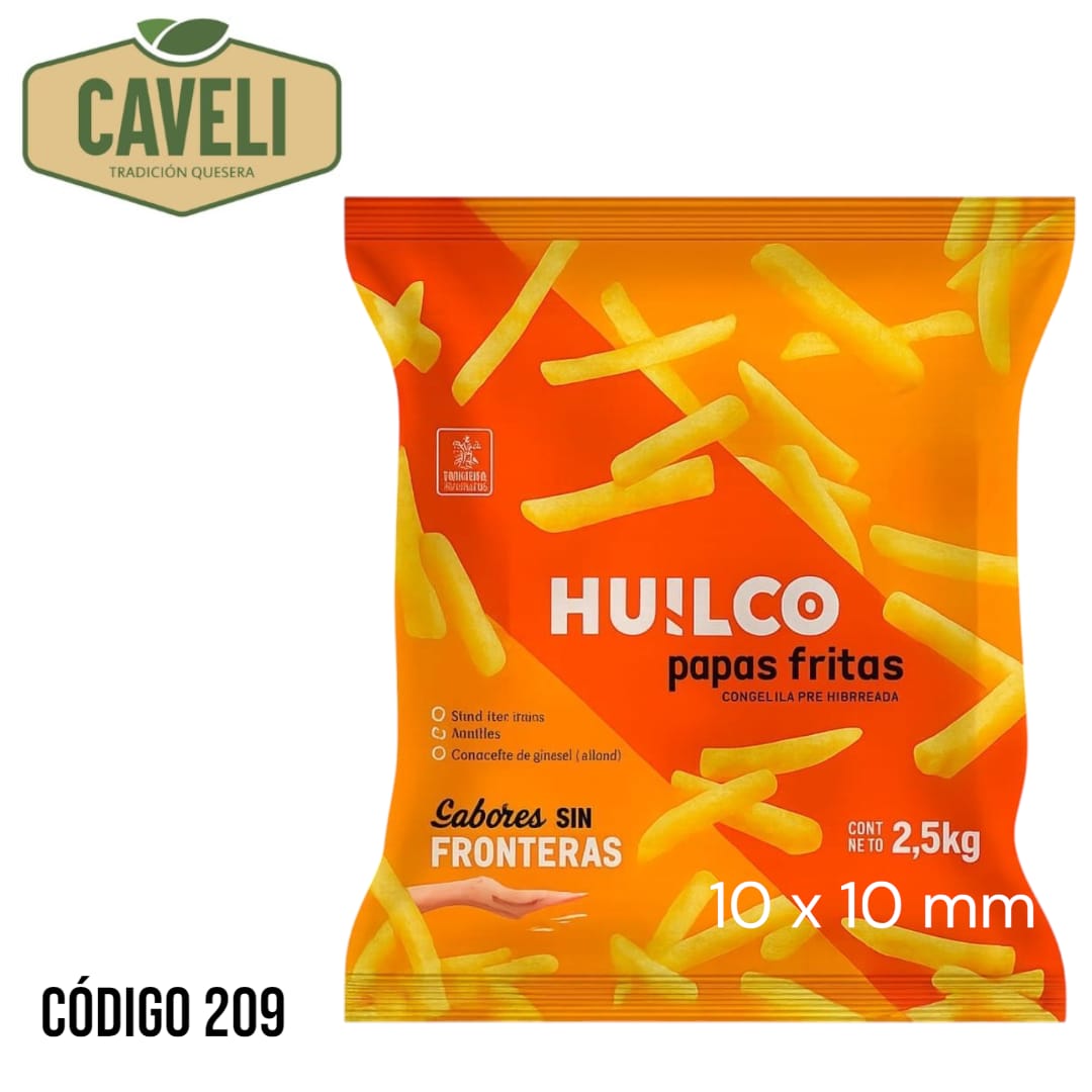PAPAS PRE FRITAS HUILCO 10 MM BOLSA 2.5 KG CAJA 10 KILOS 4 UNIDADES - Distribuidora Caveli