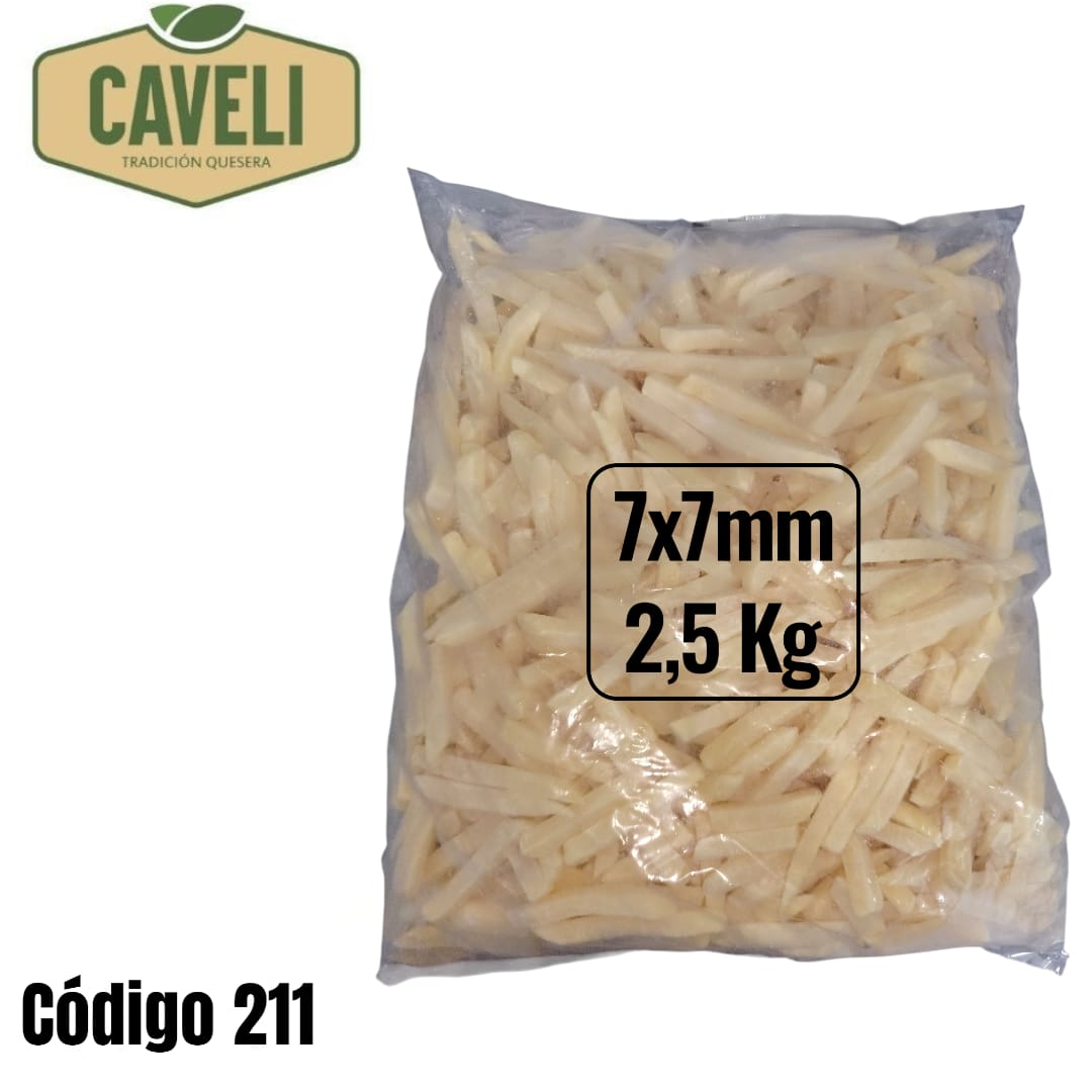 OFERTA PAPAS PRE FRITAS 7MM BOLSA 2.5 KG CAJA 10 KG 4 UNIDADES - Distribuidora Caveli