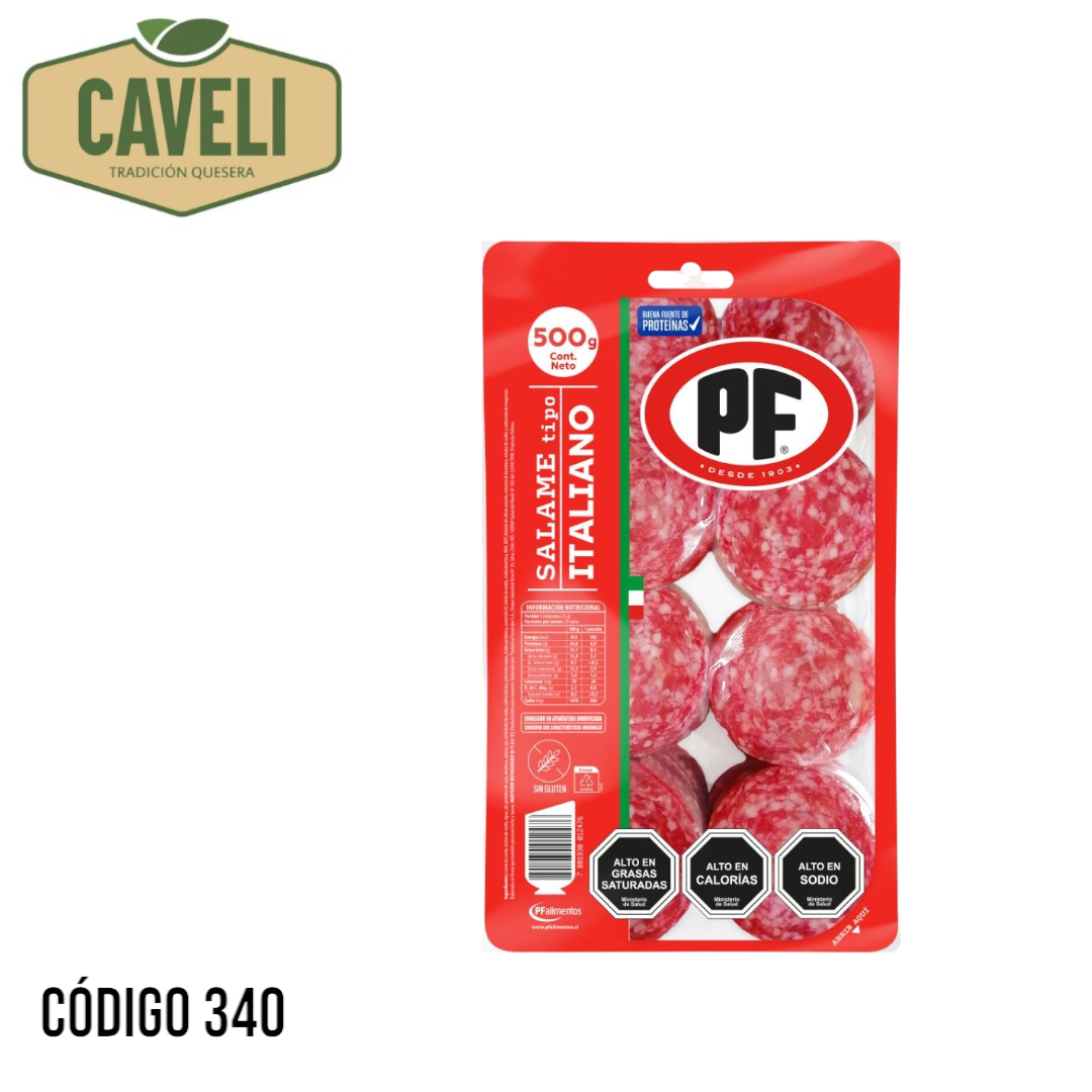 Salame Laminado Italiano PF 500 g Caja 4 Unidades - Distribuidora Caveli