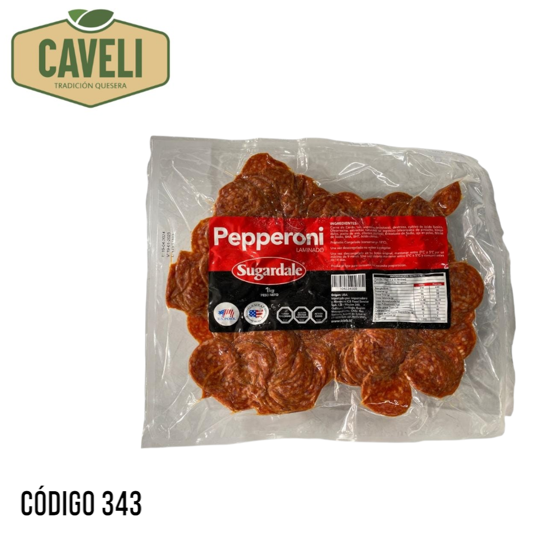 Pepperoni Importado Laminado Bolsa 1 Kilo Caja 6 Unidades - Distribuidora Caveli