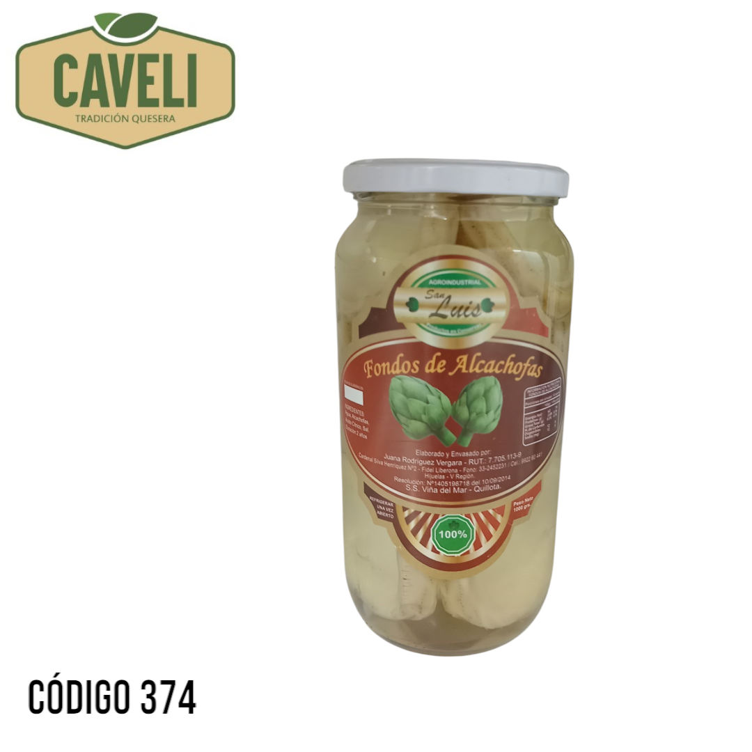 Fondo de Alcachofa en Frasco de Vidrio 5 a 6 Fondos Caja 10 Frascos - Distribuidora Caveli