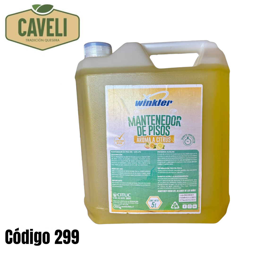 Mantenedor de Piso Citrus Winkler Bidón 5 Litros Caja 4 Unidades - Distribuidora Caveli