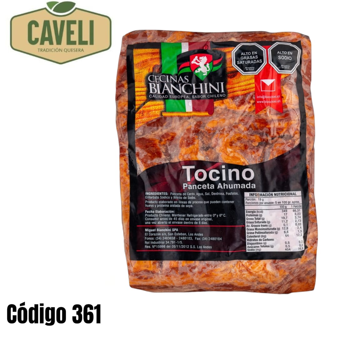 Panceta Artesanal Bianchini Pieza 2,5 Kilos APP - Distribuidora Caveli