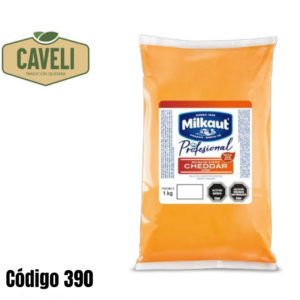 Salsa de Queso Cheddar Milkaut Profesional Bolsa 1 Kilo Caja 8 Kilos - Distribuidora Caveli
